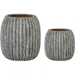Bloomingville Efim Pots Terracotta 2 Pieces, Grey