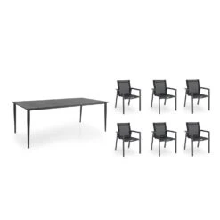 Brafab Delia Nimes Dining Set, Anthracite