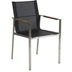 Brafab Gotland Stackable Chair, Stainless/Black
