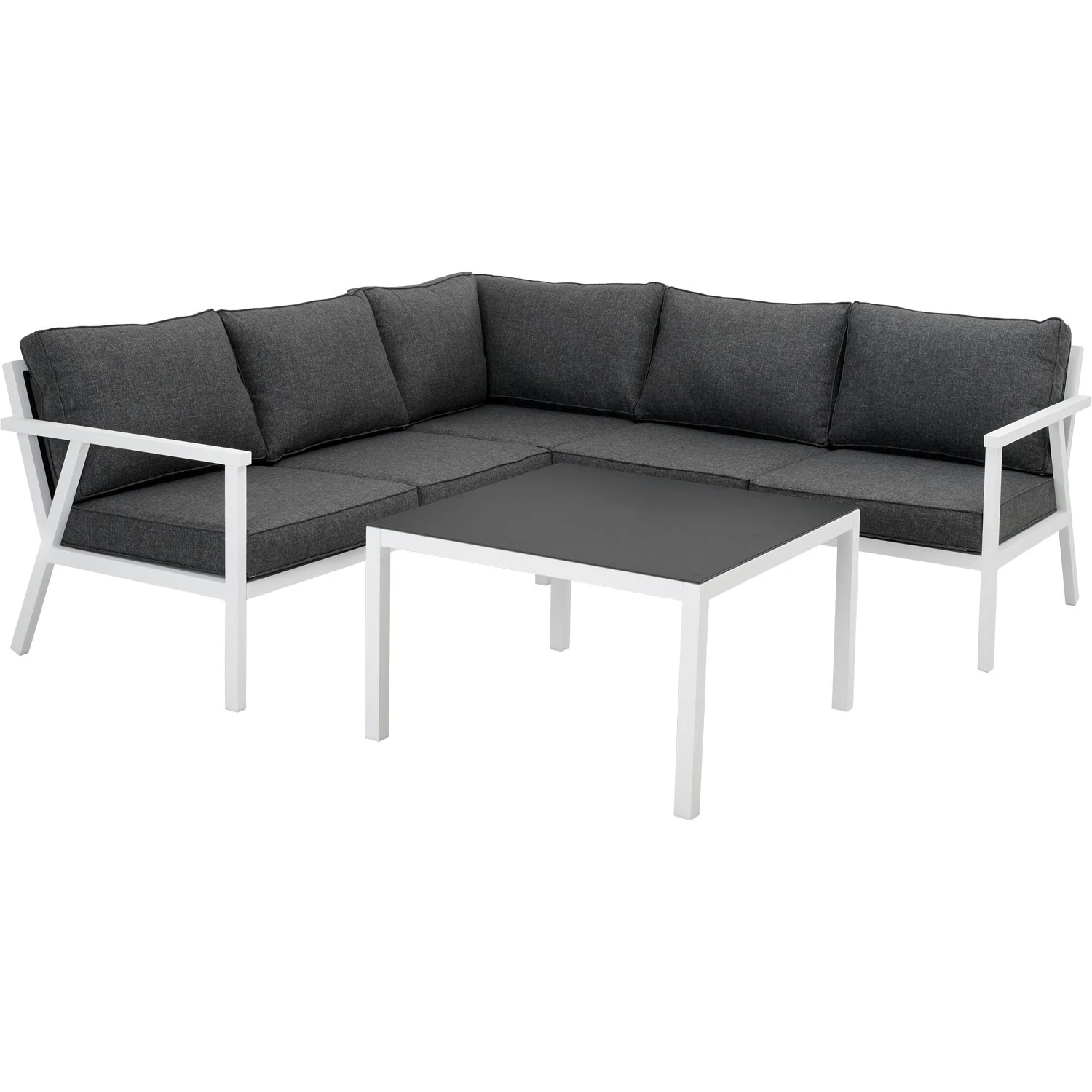 Brafab Rana Lounge Set Low 5 Seats, White/Anthracite 1 Brafab Rana Lounge Set Low 5 Seats, White/Anthracite