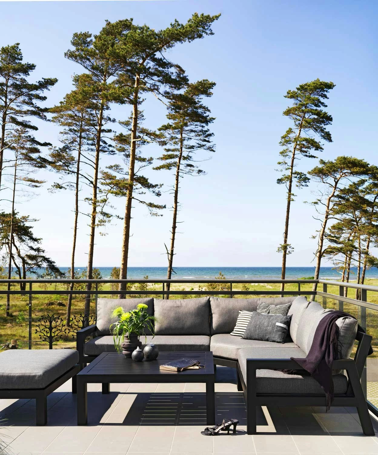 Brafab Stettler Modular Sofa End Piece Right, Black/Grey 6 Brafab Stettler Modular Sofa End Piece Right, Black/Grey - Image 6