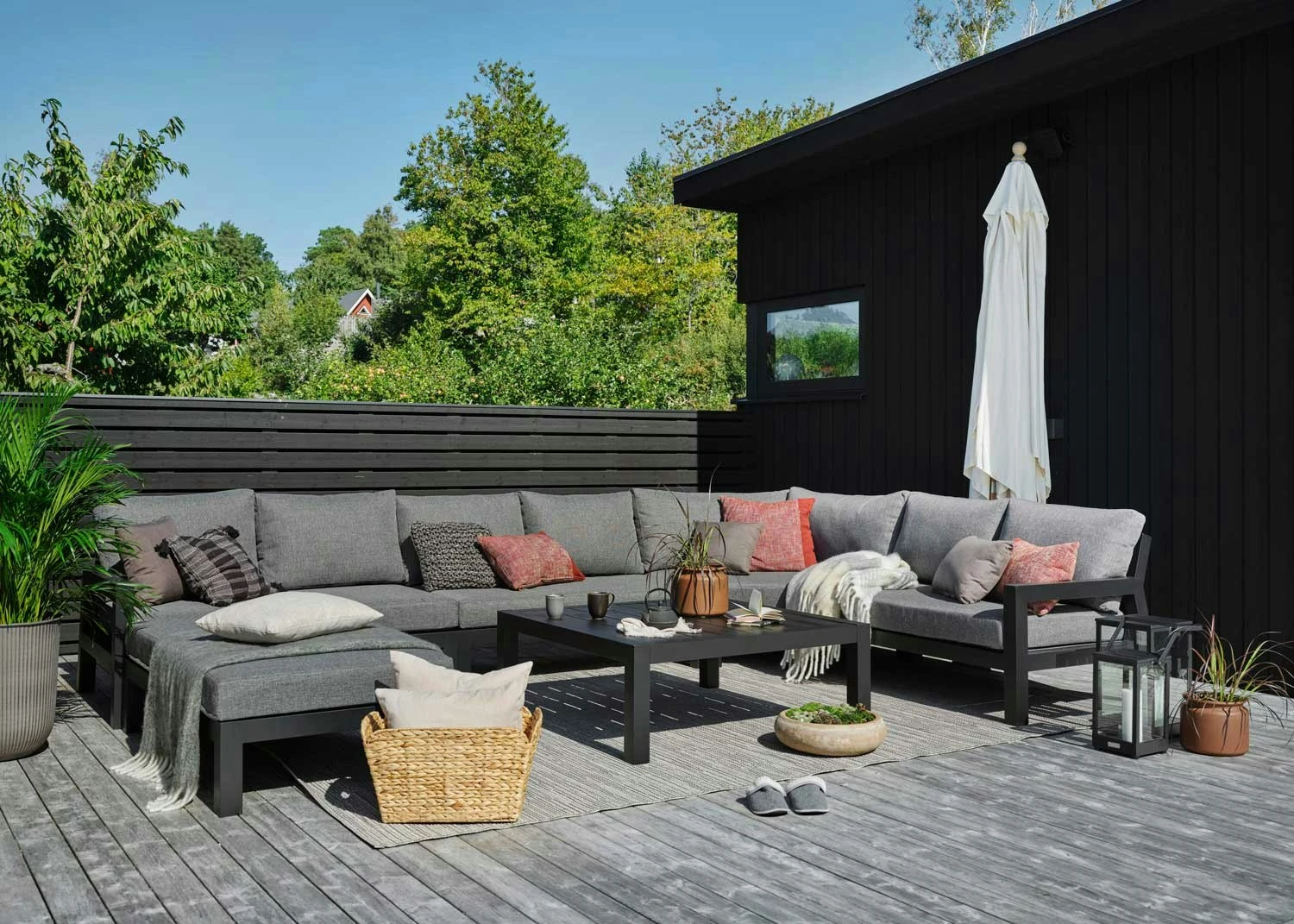 Brafab Stettler Modular Sofa Corner Piece, Black/Grey 5 Brafab Stettler Modular Sofa Corner Piece, Black/Grey - Image 5