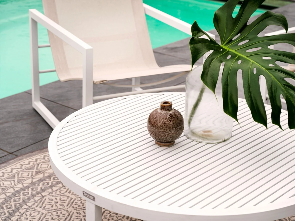 Brafab Vevi Coffee Table 100 Cm Aluminium, White 2 Brafab Vevi Coffee Table 100 Cm Aluminium, White - Image 2