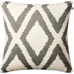 Diamond Cushion 50x50 Cm, Grey / Off White