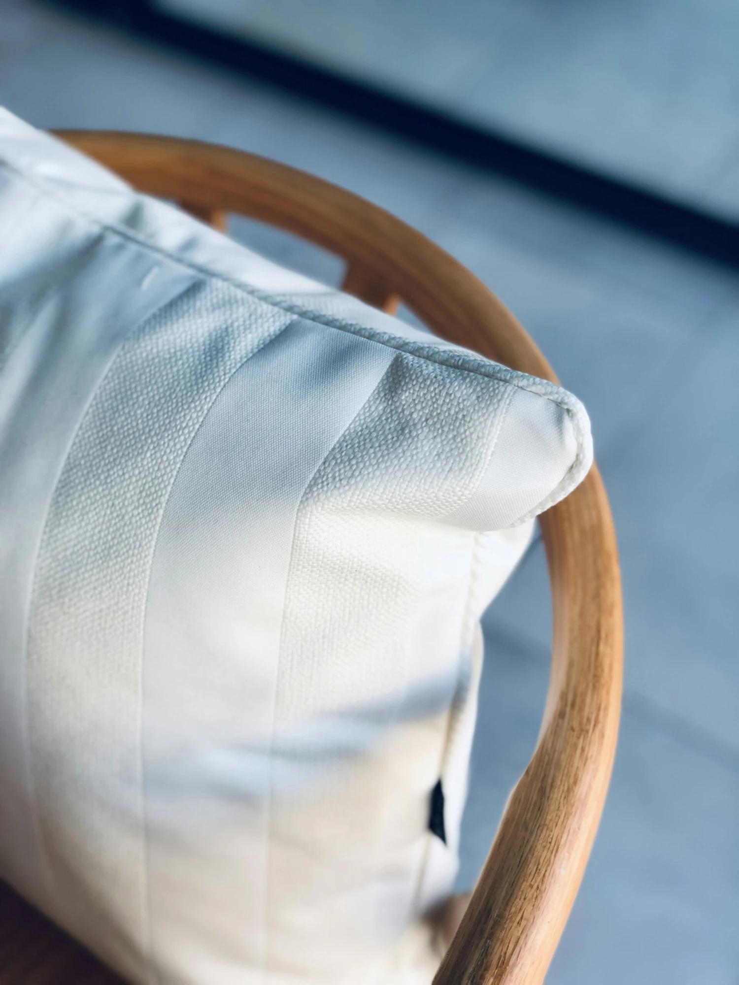 Wide Stripe Cushion 45x45 Cm, White 3 Wide Stripe Cushion 45x45 Cm, White - Image 3