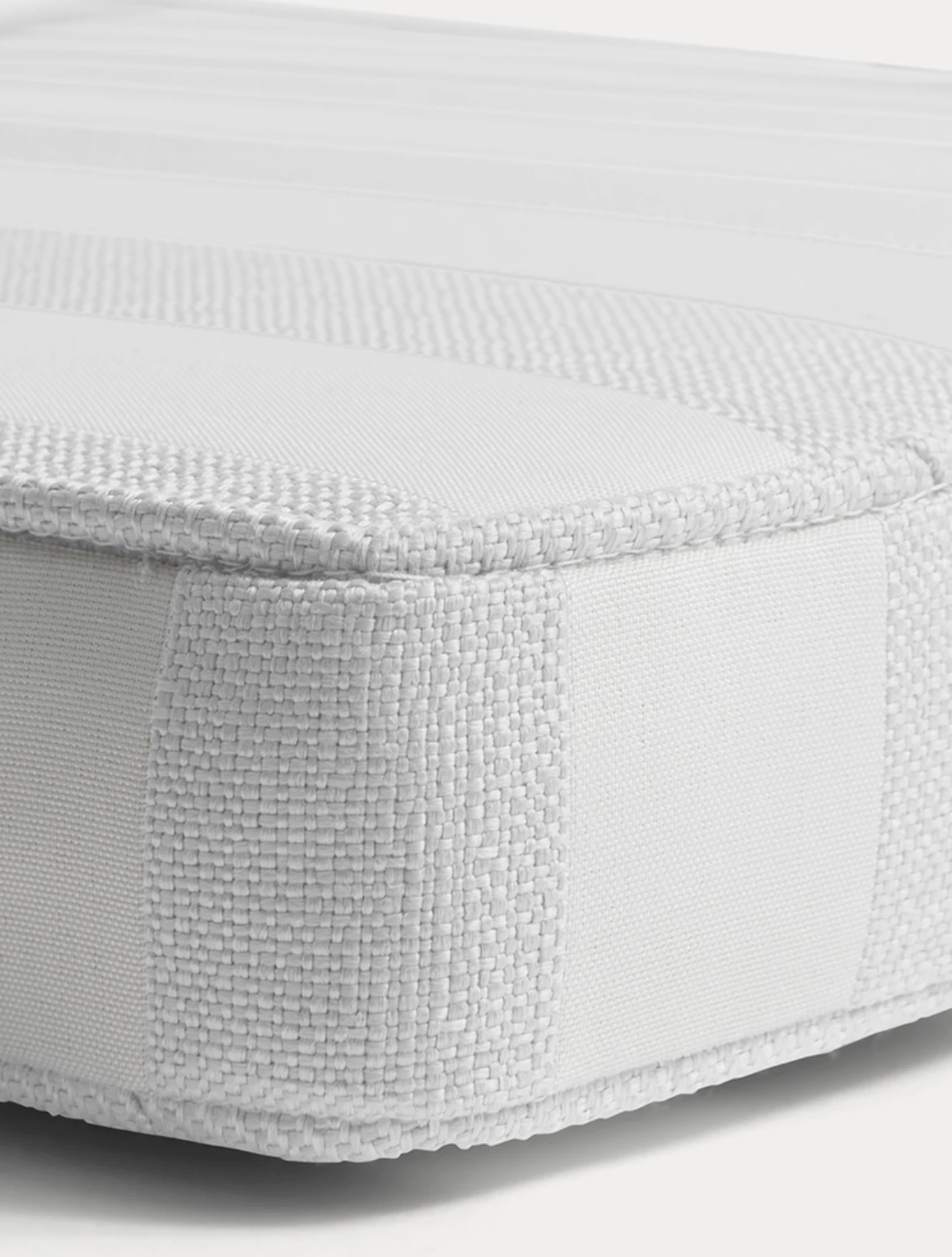 Wide Stripe Sunbed Cushion 60x186 Cm, White 2 Wide Stripe Sunbed Cushion 60x186 Cm, White - Image 2