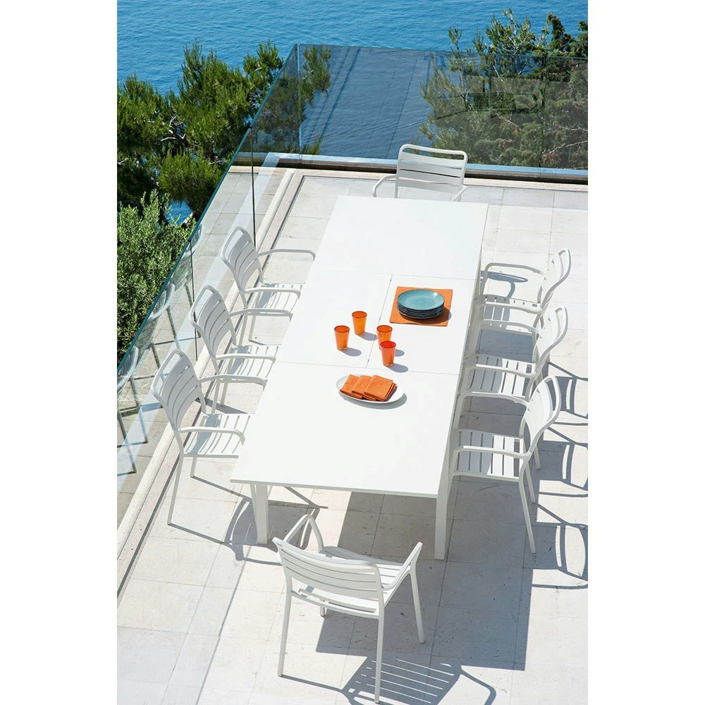 Flat XL Dining Table Extendable 240-360x100 Cm, Warm White 2 Flat XL Dining Table Extendable 240-360x100 Cm, Warm White - Image 2