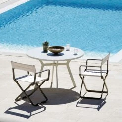 Studios Director's Chair Folding Seat, Warm Grey / Nature White -Hay Sales Store ethimo studios directors chair folding seat 2