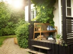 M12 Sammen Bench With Backrest Outdoor 2-Seater, Teak -Hay Sales Store fdb mbler bench with backrest outdoor 3