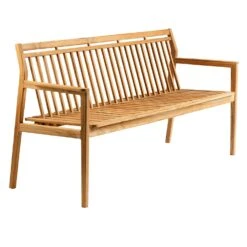 M11 Sammen Bench With Backrest Outdoor 3-Seater, Teak