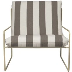 Ferm LIVING Desert Stripe Armchair Cashmere/Chocolate