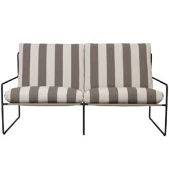 Ferm LIVING Desert Stripe Sofa Black/Chocolate, 2-Seater