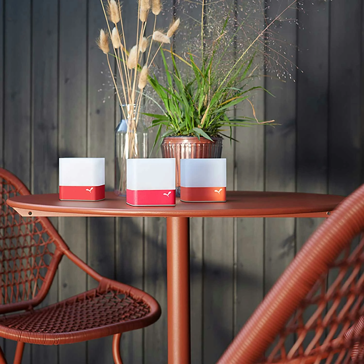 Cuub Tealight Holder 3 Pcs, Red 2 Cuub Tealight Holder 3 Pcs, Red - Image 2