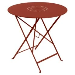 Floral Table Ø77 Cm, Red Ochre