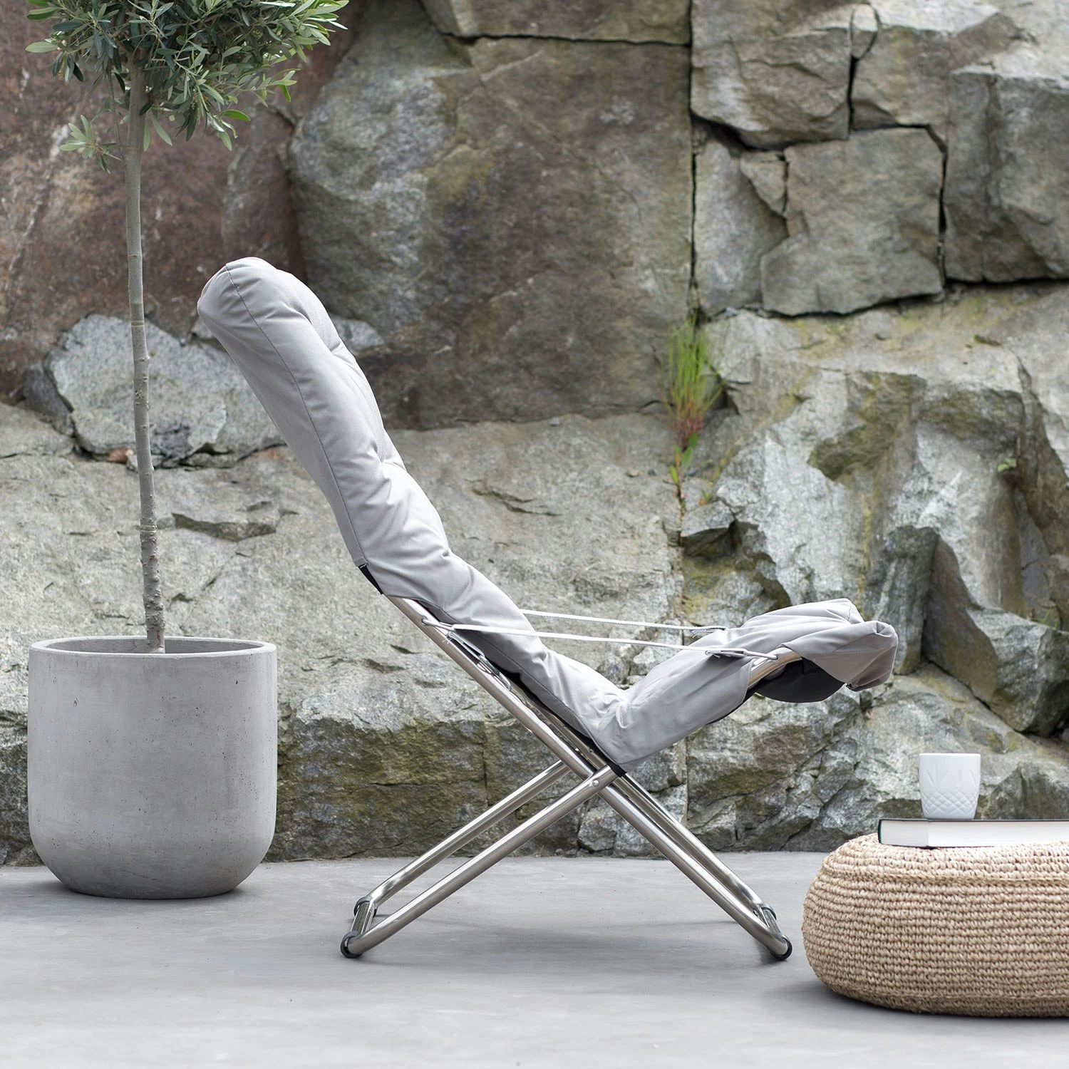 FIAM Fiesta Soft Deck Chair, Grey 5 FIAM Fiesta Soft Deck Chair, Grey - Image 5