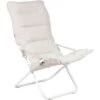 FIAM Fiesta Soft Deck Chair, Beige ( White Frame)