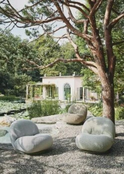 Gubi Pacha Outdoor Lounge Chair, Dedar Chevron Outdoor Fr 008, Moss Green Base -Hay Sales Store gubi pacha outdoor lounge chair swivel dedar chevron008 5