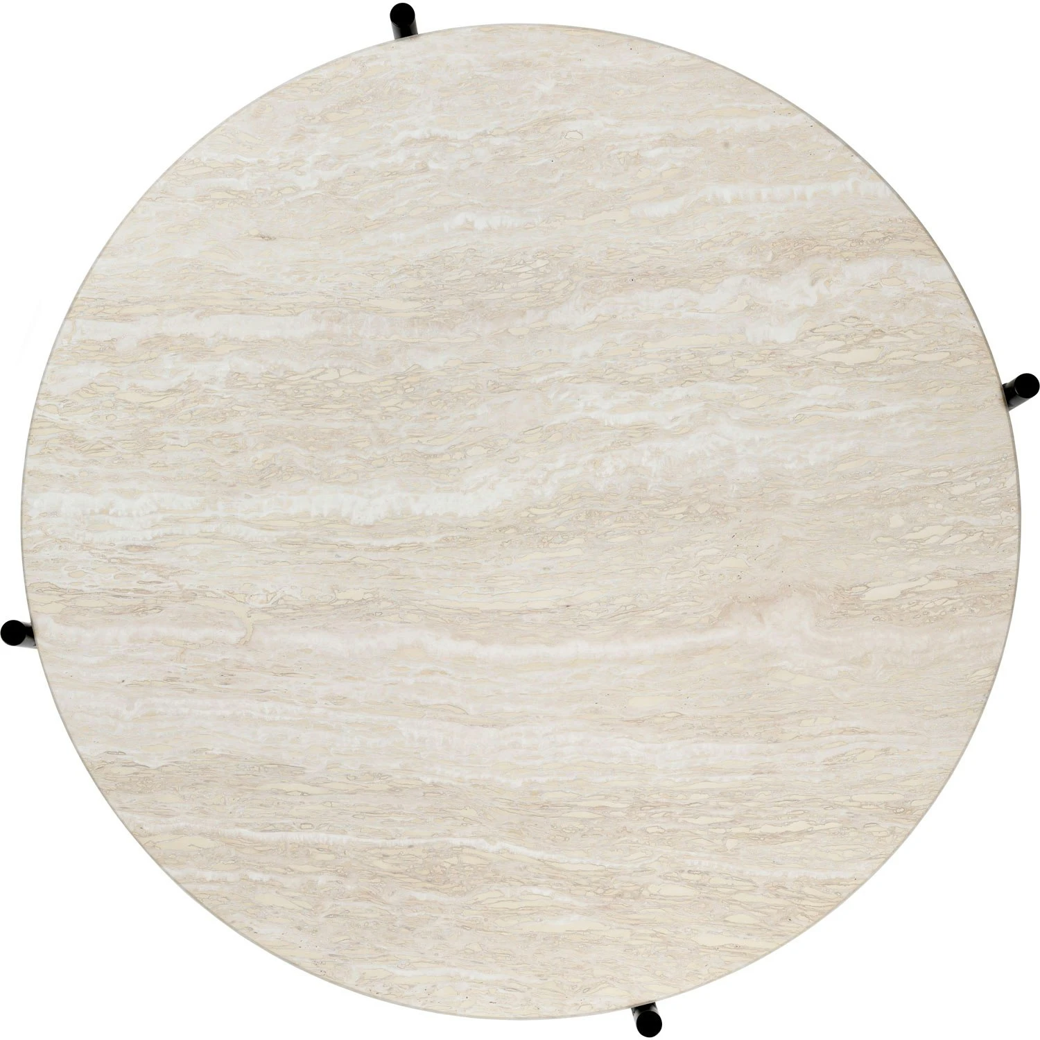 Gubi TS Outdoor Coffee Table Ø80x35 Cm, Black/White Travertine 2 Gubi TS Outdoor Coffee Table Ø80x35 Cm, Black/White Travertine - Image 2