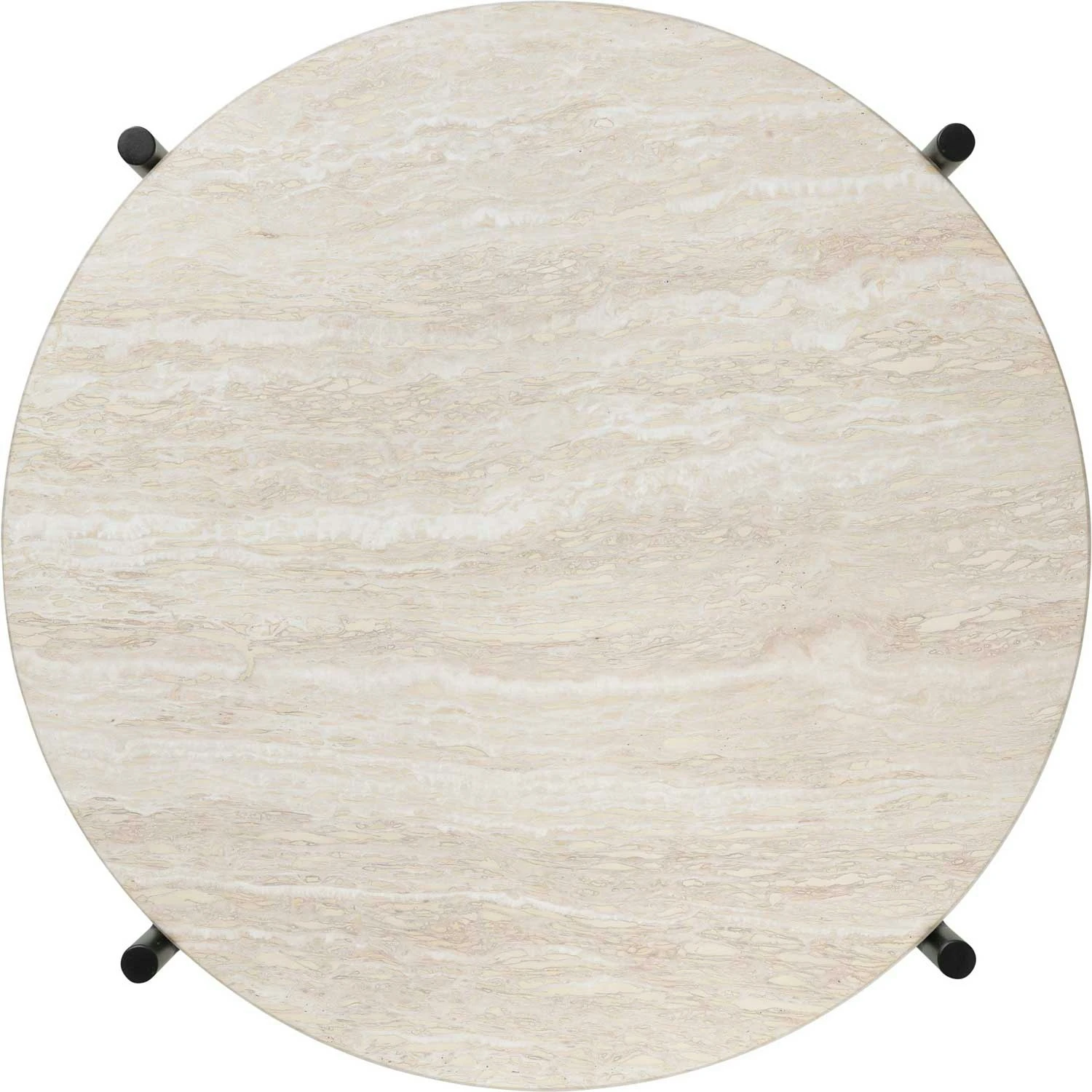 Gubi TS Outdoor Side Table Ø40x51 Cm, Black/White Travertine 2 Gubi TS Outdoor Side Table Ø40x51 Cm, Black/White Travertine - Image 2