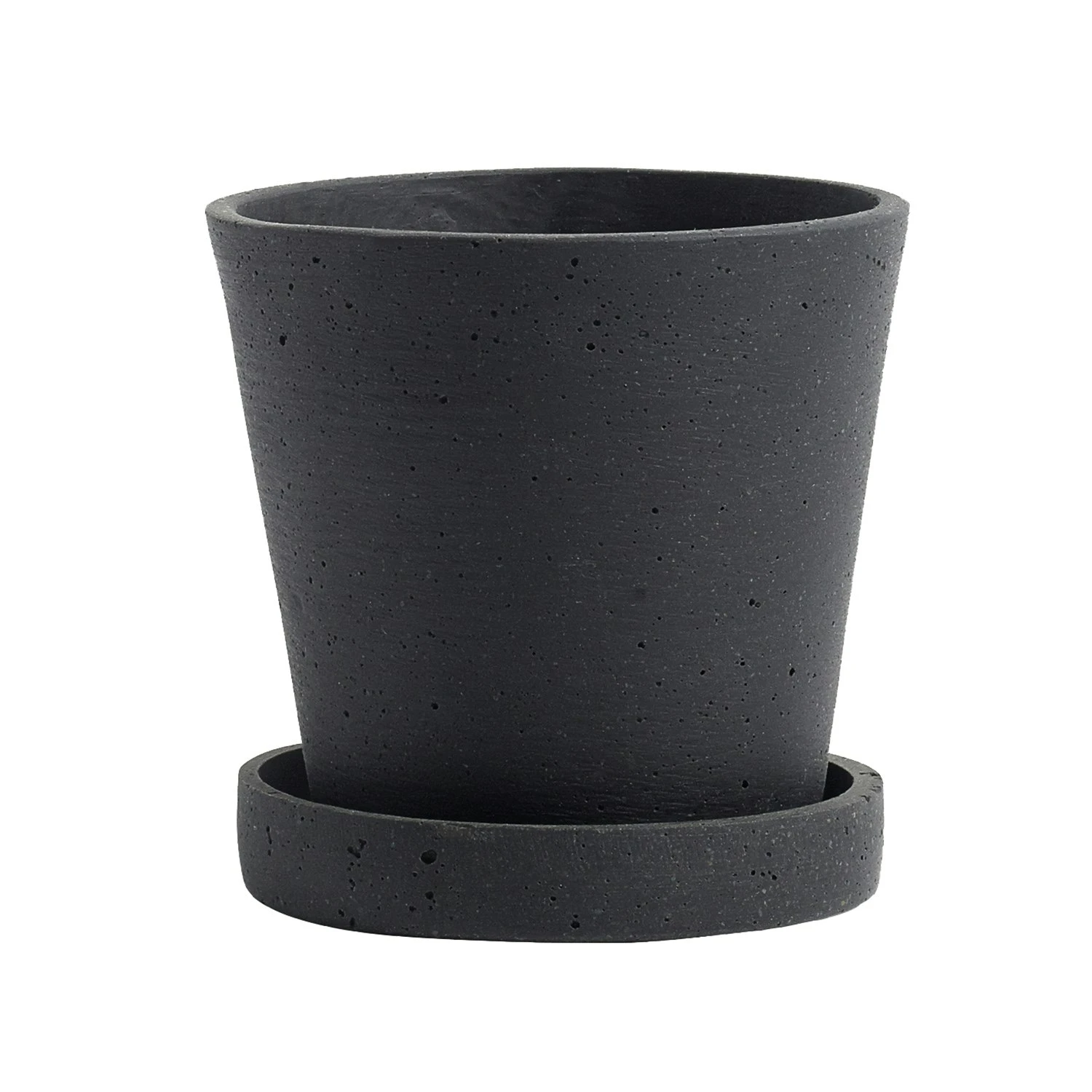 Hay Flowerpot With Saucer Black, Ø11 Cm S 1 Hay Flowerpot With Saucer Black, Ø11 Cm S
