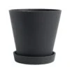 Hay Flowerpot With Saucer Black, Ø21.5 Cm XL