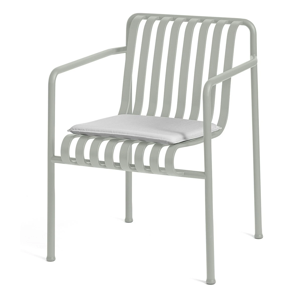 Hay Palissade Seat Cushion Dining Armchair, Sky Grey 2 Hay Palissade Seat Cushion Dining Armchair, Sky Grey - Image 2