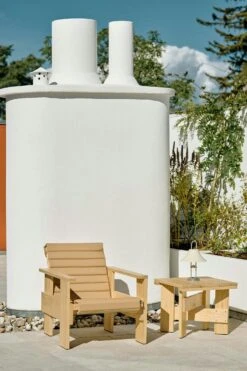 Hay Crate Quilted Seat Cushion For Lounge Chair, Beige -Hay Sales Store hay quilted cushion crate lounge chair sky grey 14