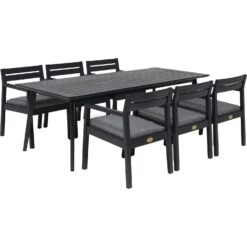 Stoltö Table Set 6 Seats, Hurricane Grey