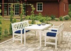 Visby Table Set 4 Seats, White