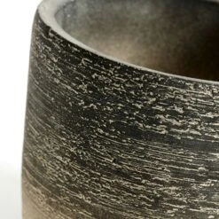 Muubs Kanji Pot Cement Black-grey, Ø15 Cm 5 Muubs Kanji Pot Cement Black-grey, Ø15 Cm -Hay Sales Store muubs flower pot kanji black gray 3