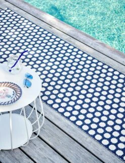 Noa Rug Dark Blue / Vanilla / Warm Grey, 70x150 Cm -Hay Sales Store pappelina noa rug dark blue vanilla warm grey 0 1