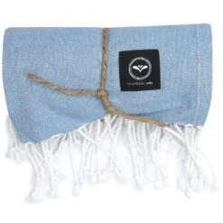 Kochi Hamam Bath Sheet 80x180 Cm, Blue/Orange -Hay Sales Store recycled by wille badlakan hamam kochi 80x180 cm bla r bla 6