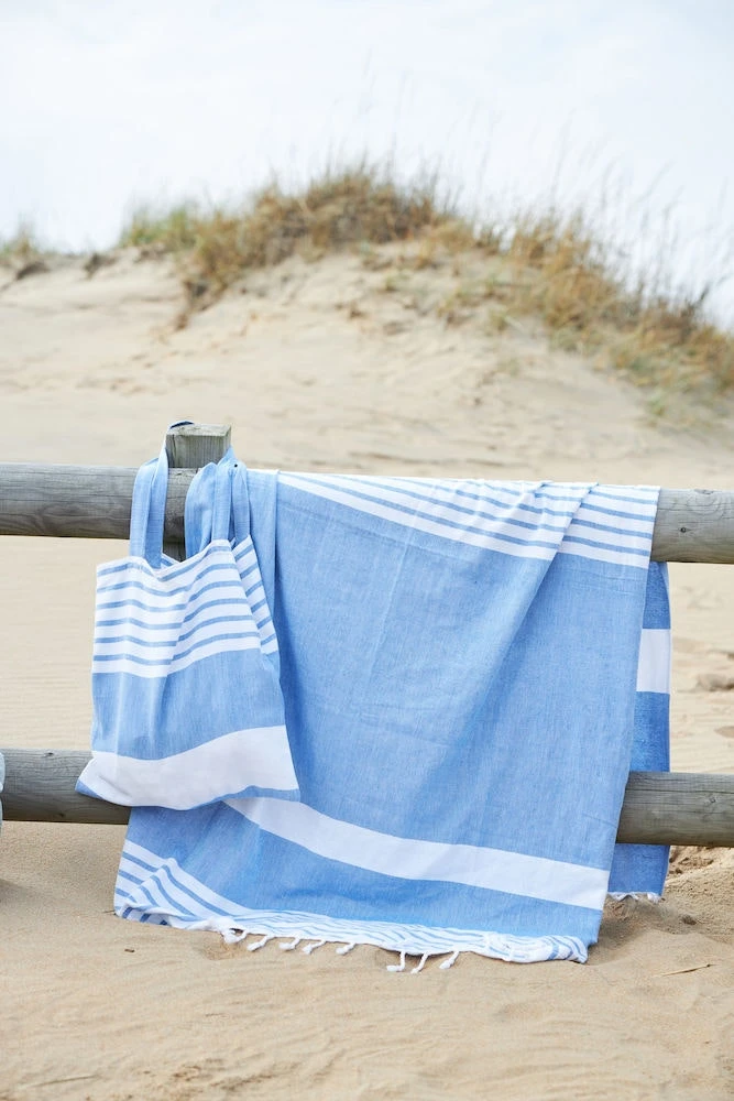 Sagaform Ella Hamam Towel 145x250 Cm, Blue 2 Sagaform Ella Hamam Towel 145x250 Cm, Blue - Image 2